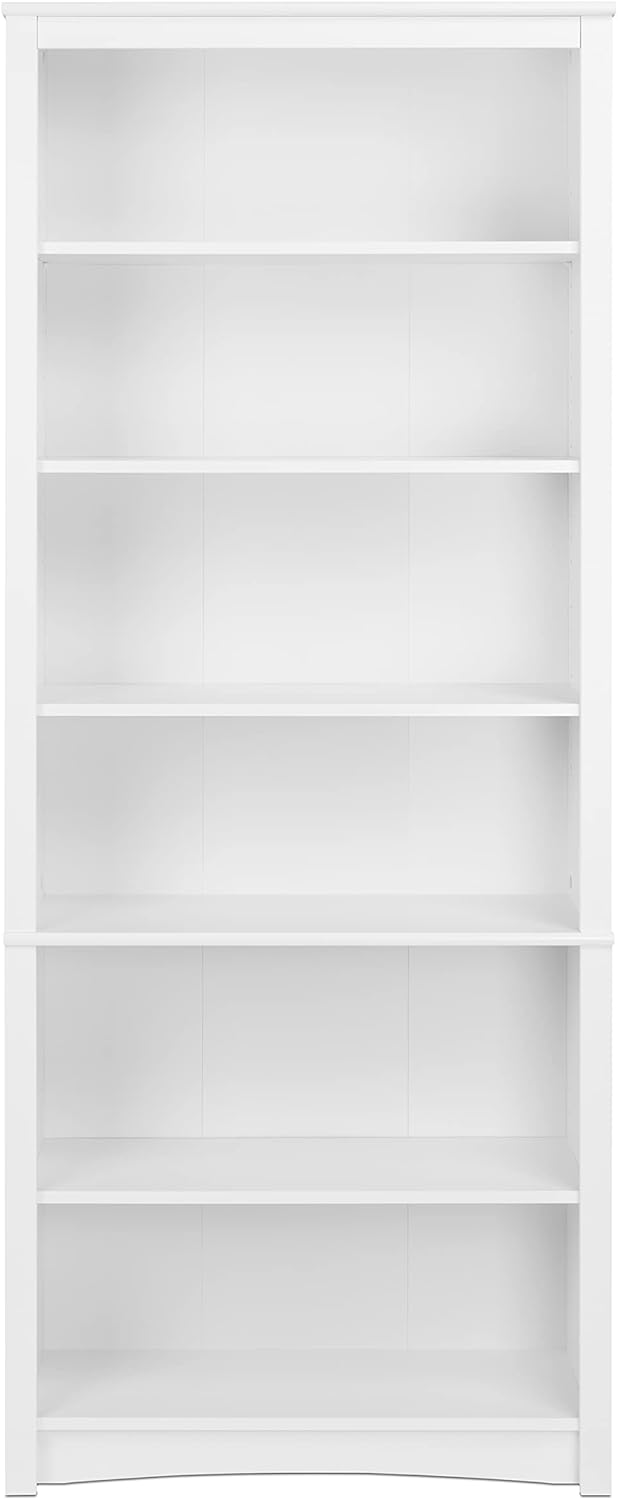 Prepac Home Office 6-Shelf Standard Bookcase, 31.5 in. W x 77 in. H x 13 in. D, White