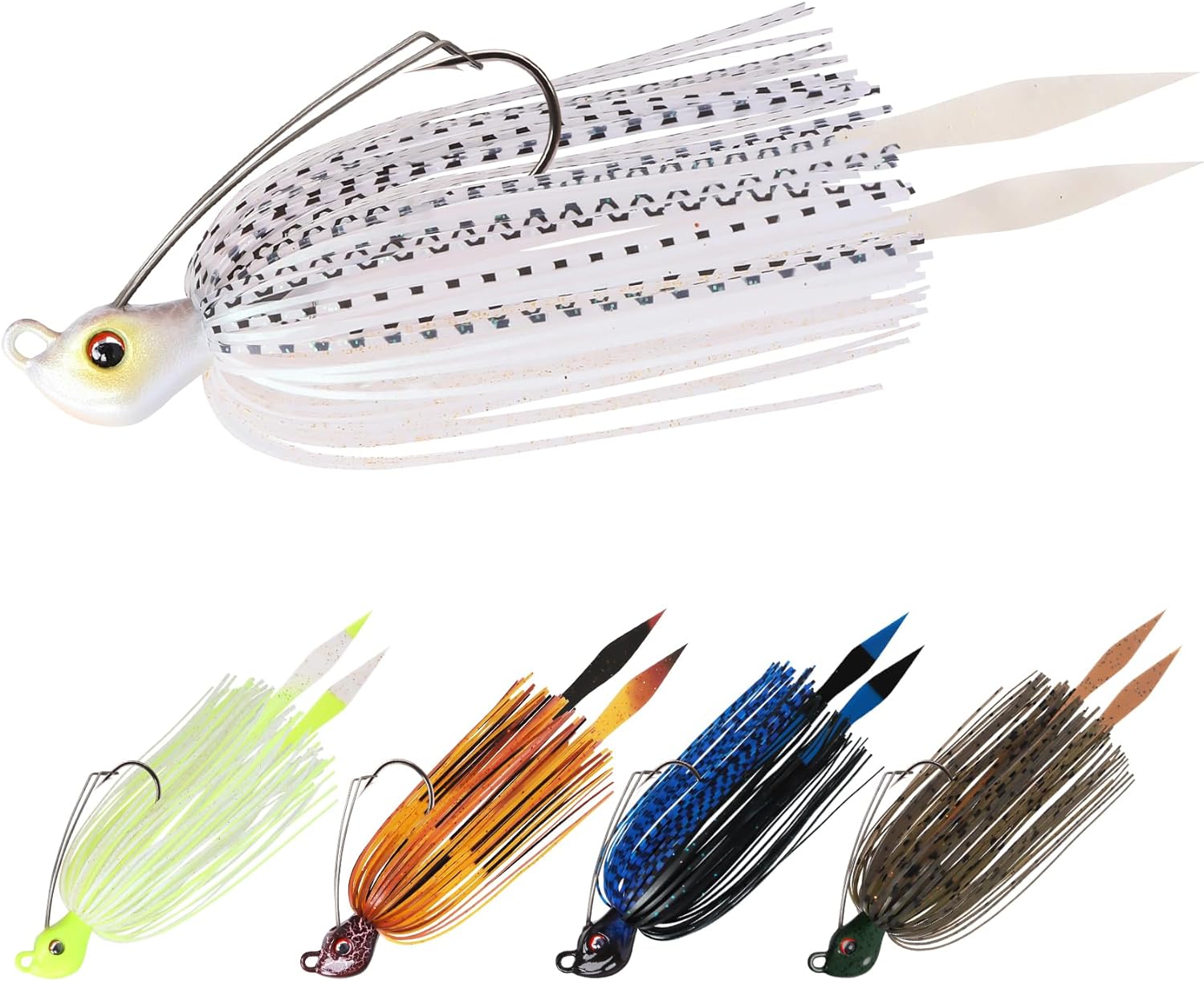 TRUSCEND Fishing Jigs with Ultra Smooth Teflon Hook, Tour Grade Titanium Weed Guard Swim Jigs, Valuable Weedless Skirted Jig, Well-Made Fishing Lures for Crappie Bass Trout, Freshwater Fishing Gear