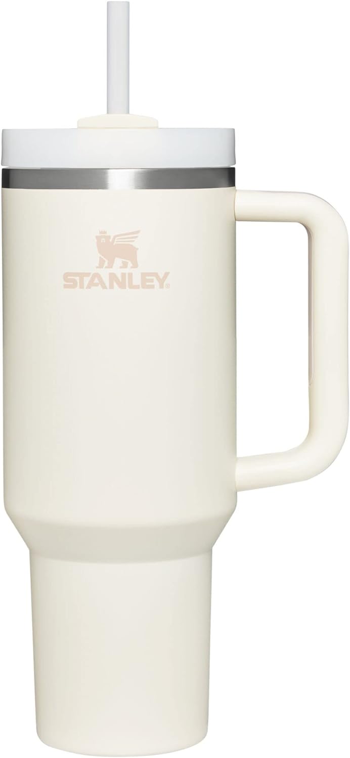 Stanley+Quencher+H2.0+FlowState+Stainless+Steel+Vacuum+Insulated+Tumbler+with+Lid+and+Straw+for+Water%2c+Iced+Tea+or+Coffee%2c+Smoothie+and+More%2c+Cream+%2c+40+oz