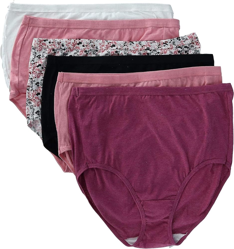 Fruit of the Loom Women' Eversoft Cotton Brief Underwear, Tag Free & Breathable, Available in Plus Size