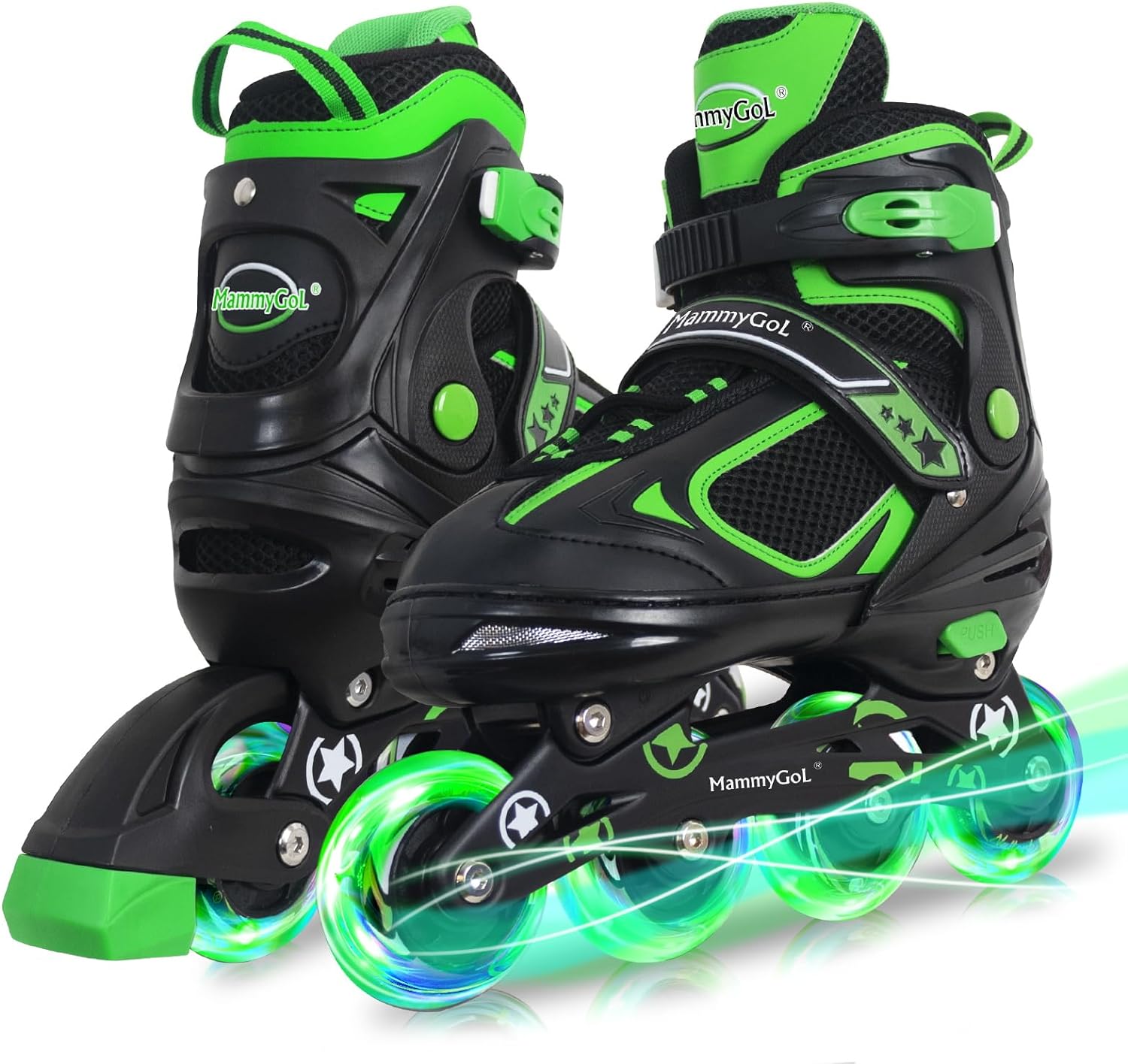 MammyGol Adjustable Inline Skates for Kids, Boys Blades Skate Girls with Light up Wheels