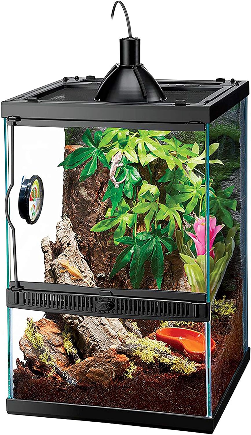 Zilla Tropical Vertical Habitat Starter Kit for Small Tree Dwelling Reptiles & Amphibians Like Geckos and Frogs 11 GAL