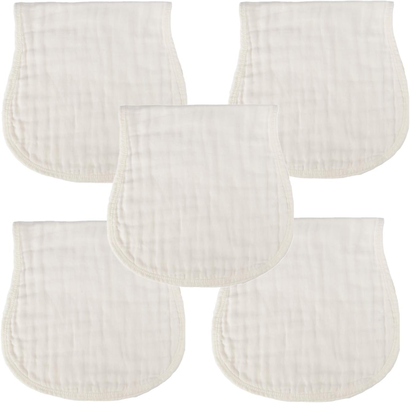 MUKIN Baby Burp Cloths - Burp Cloth Sets for Unisex. Perfect for Newborn Baby Burping Cloths/Burp Bibs. Newborn Burping Rags for Boys and Girls (White)