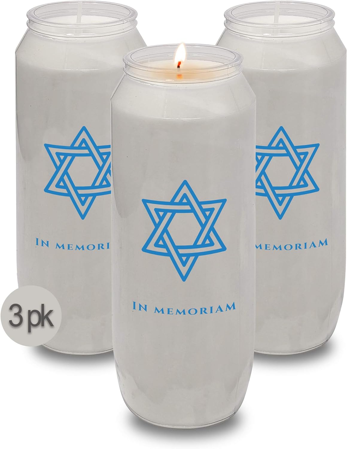 Yahrzeit Memorial Candles - Yahrzeit Candle 9-Day Burn Time - 3 Pack