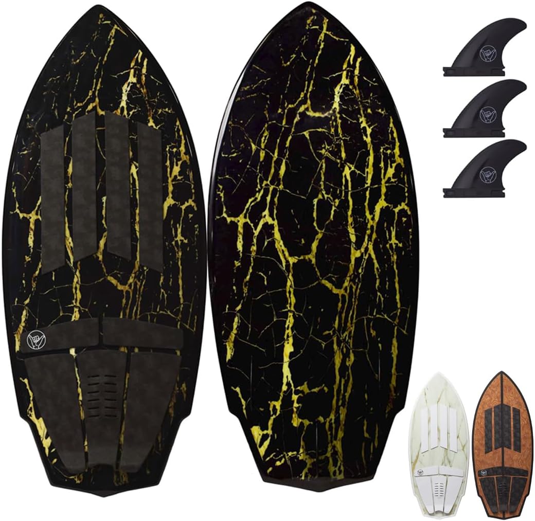 South Bay Board Co. - 63 / 54 / 52 Wakesurf Board - Best Performance Wake Surfboards for Kids & Adults - Durable Compressed Fiberglassed Wake Surf Board - Pre-Installed Wax-Free Foam Traction