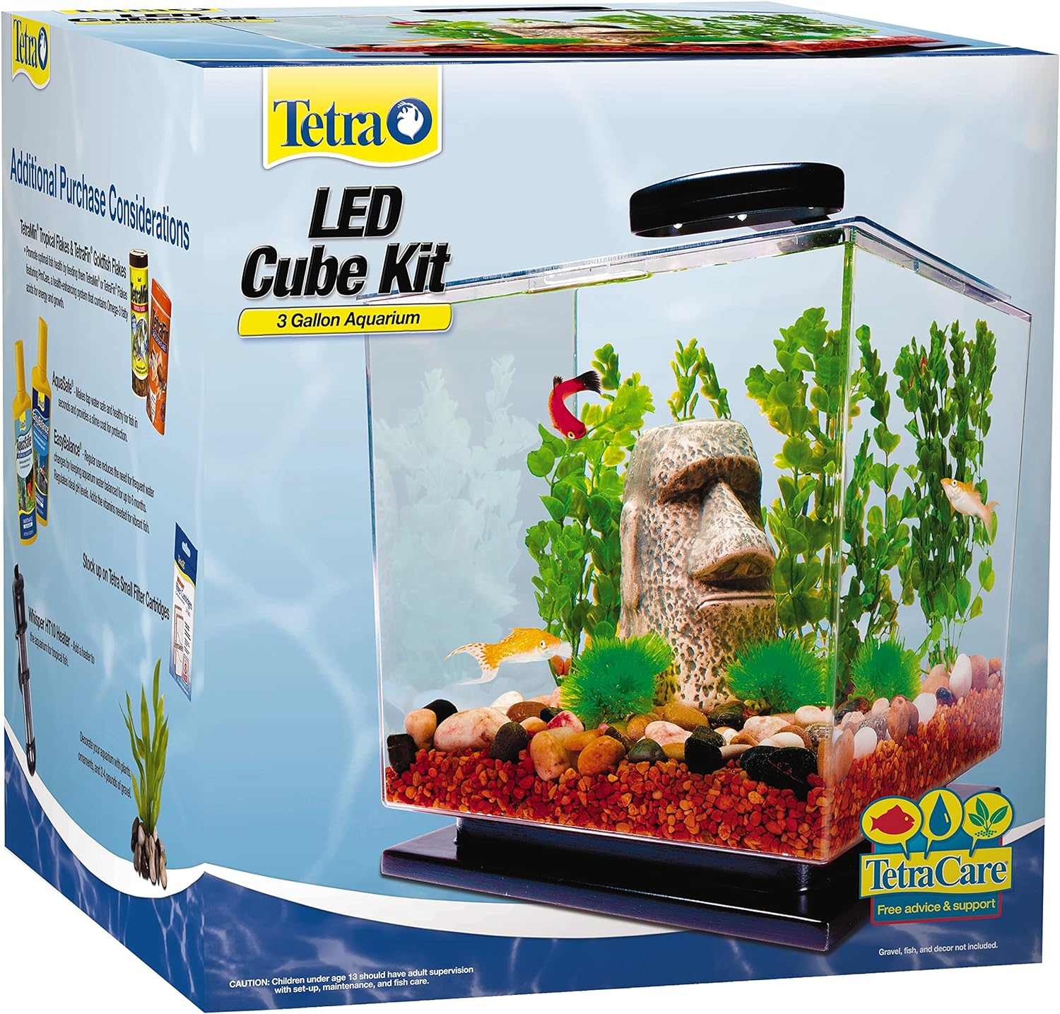 Tetra LED Cube Shaped 3 Gallon Aquarium with Pedestal Base