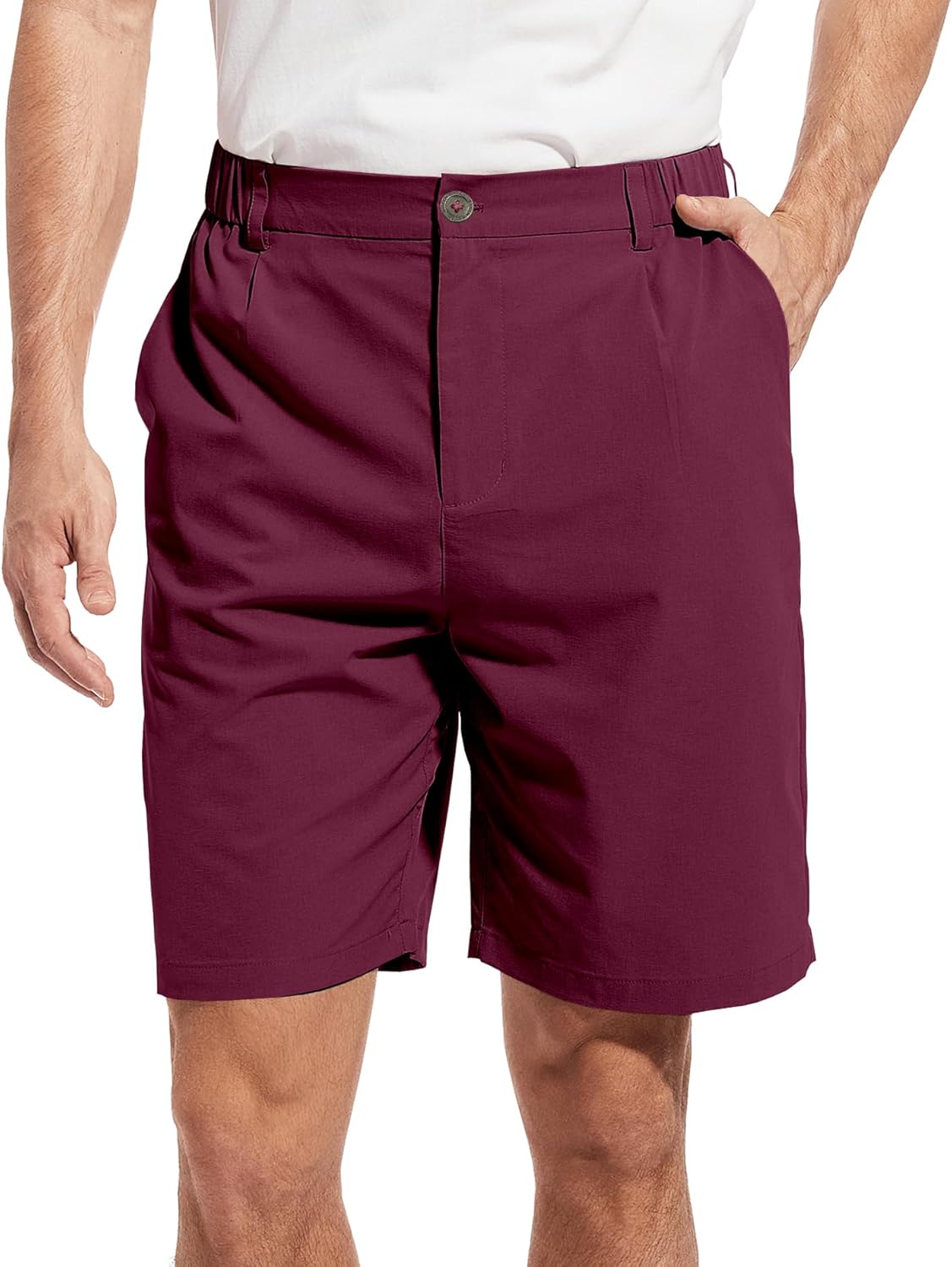 Boyzn Men' 9 Inseam Golf Outdoor Flat Front Shorts Casual Work Dress Shorts Quick Dry Athletic Shorts with 5 Pockets