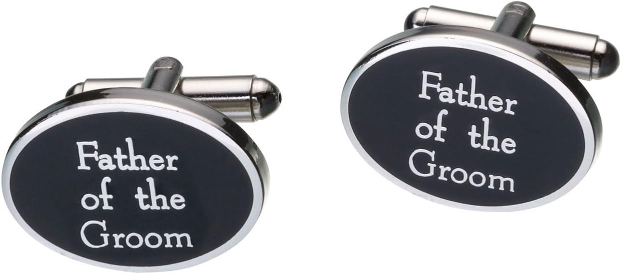 Lillian Rose Father of Groom Cufflinks Wedding Accessories Gift, Black