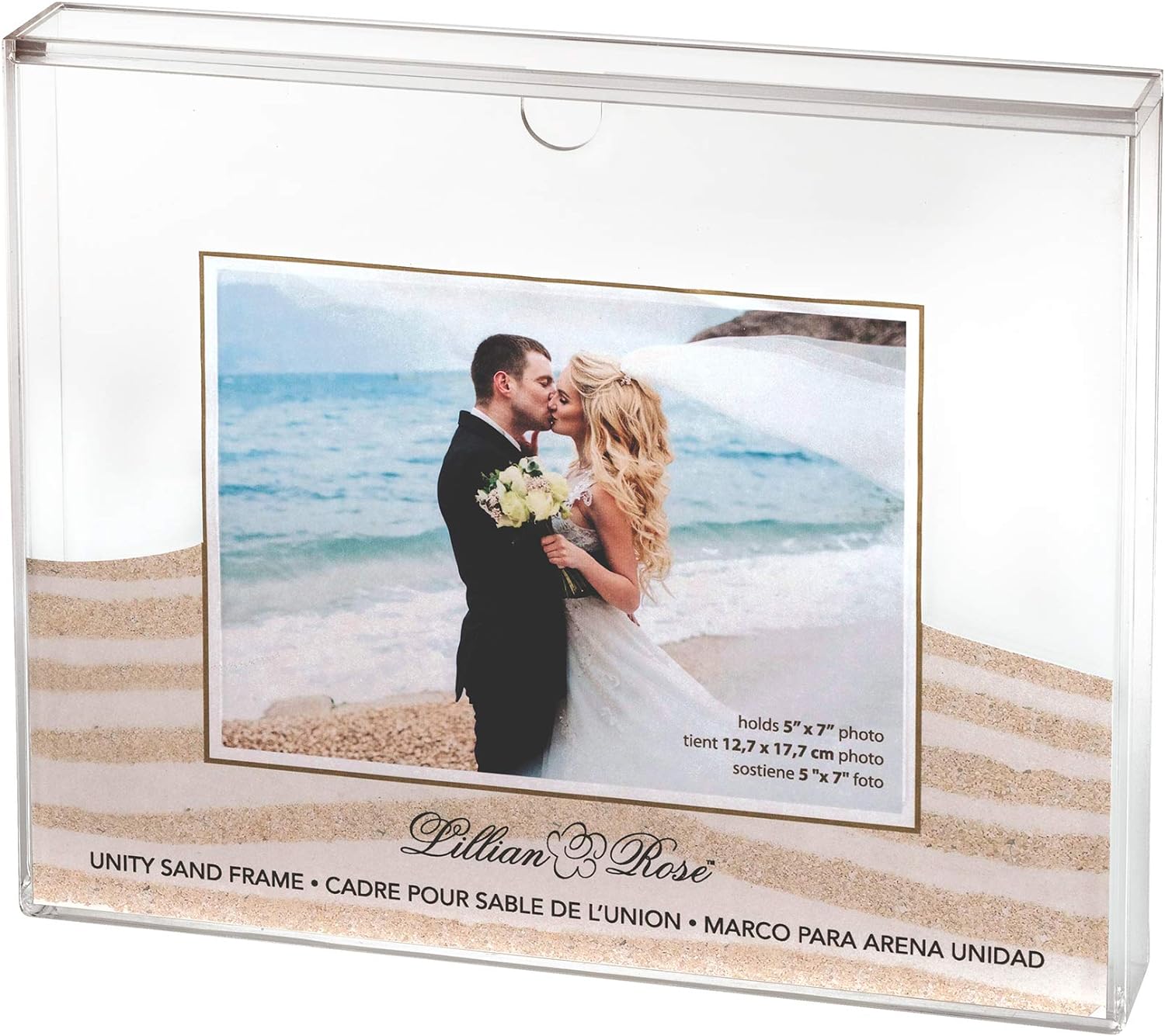 Lillian Rose Clear Acrylic Unity Sand Ceremony Photo Frame, 1.6x11.4x9.25