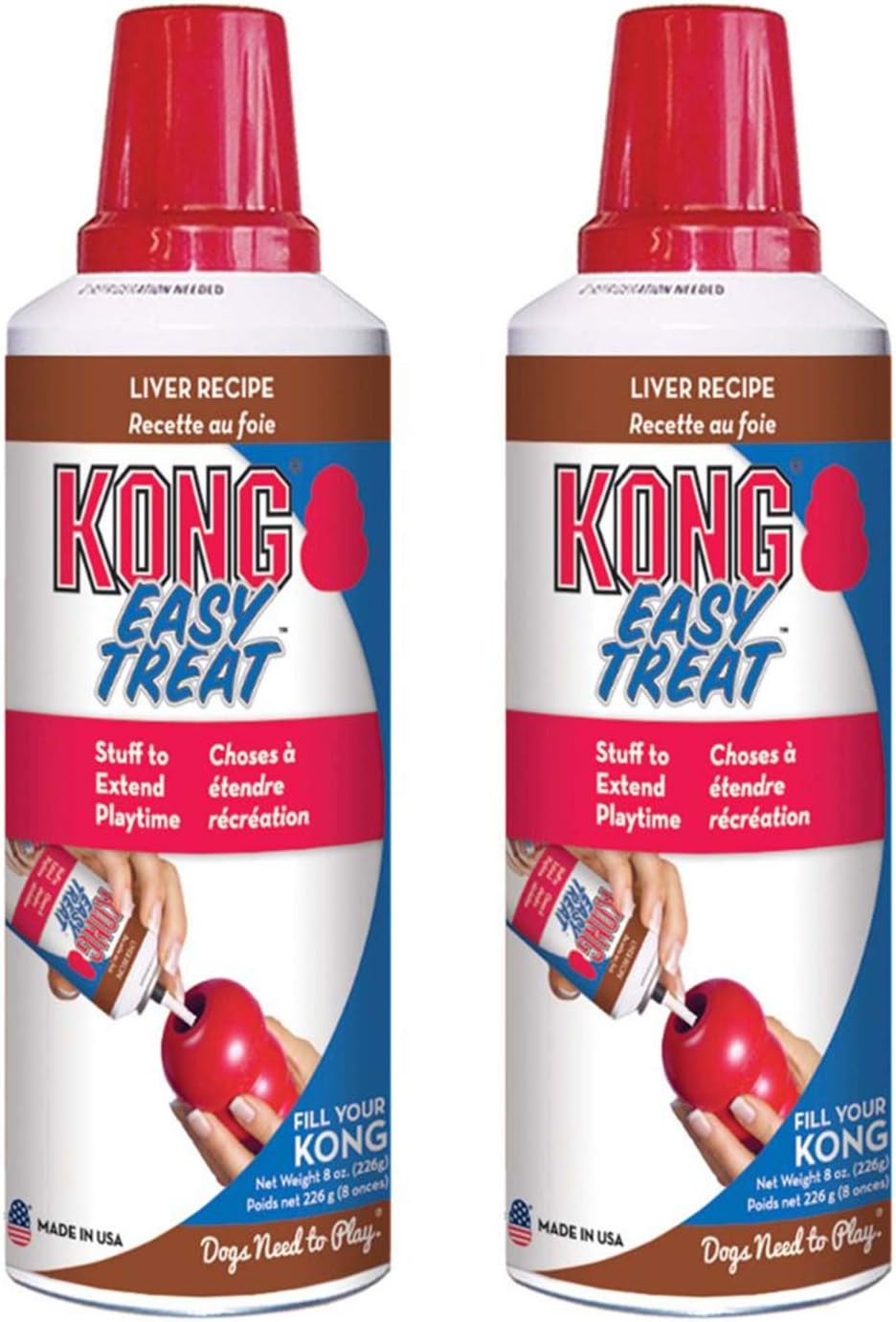 KONG - Easy Treat - Dog Treat Paste - Liver - 8 Ounce (Best Used Classic Rubber Toys) - 2 Pack