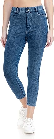 Leggings Depot Women's Stretch Pull-on Skinny Denim Look Jean Leggings (Available in Plus Size)