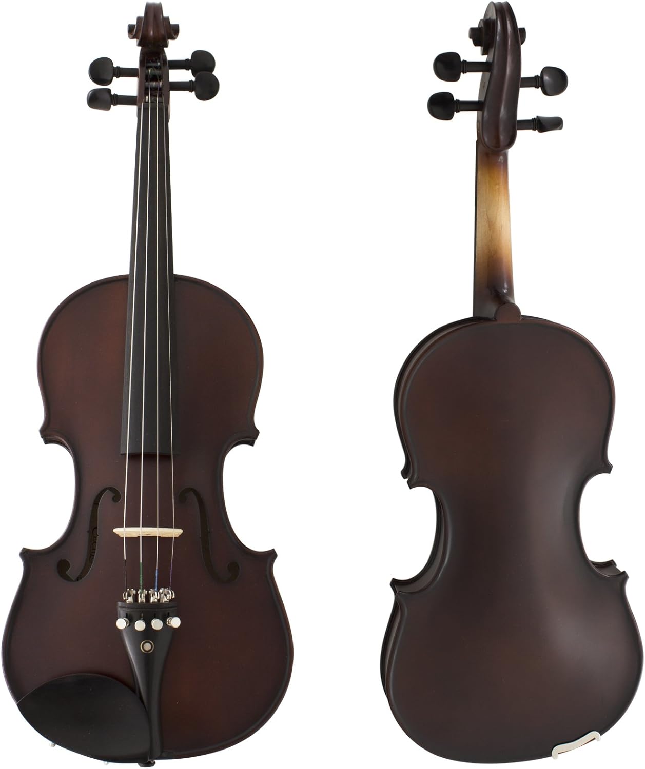 Cecilio CVN-EAS Ebony Fitted Solidwood Violin in Satin Antique with Deluxe Oblong Hard Case Size 4/4 (Full Size)