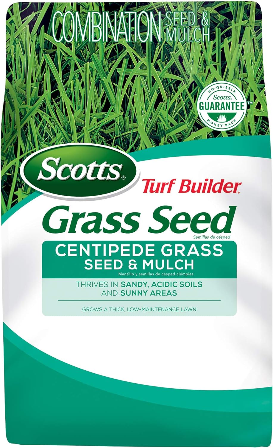 Scotts Turf Builder Centipede Grass Seed & Mulch, Grows a Thick, Low-Maintenance Lawn, 5 lbs.