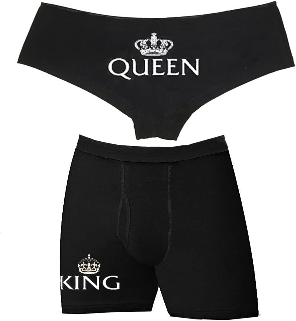 Southern Sisters Matching King and Queen Boyshort Boxer Underwear Just Married Couples