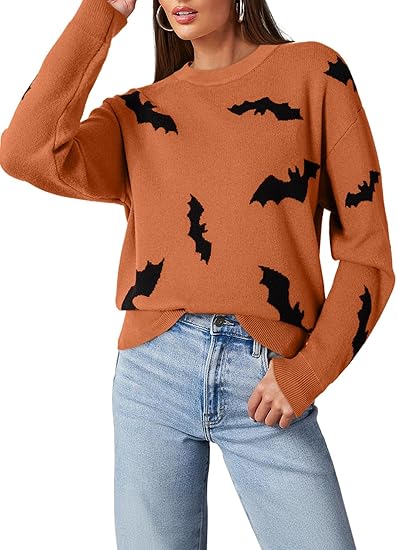 Dokotoo Sweaters for Women Casual Crewneck Long Sleeve Floral Print Cable Knit Pullover Sweater Tops