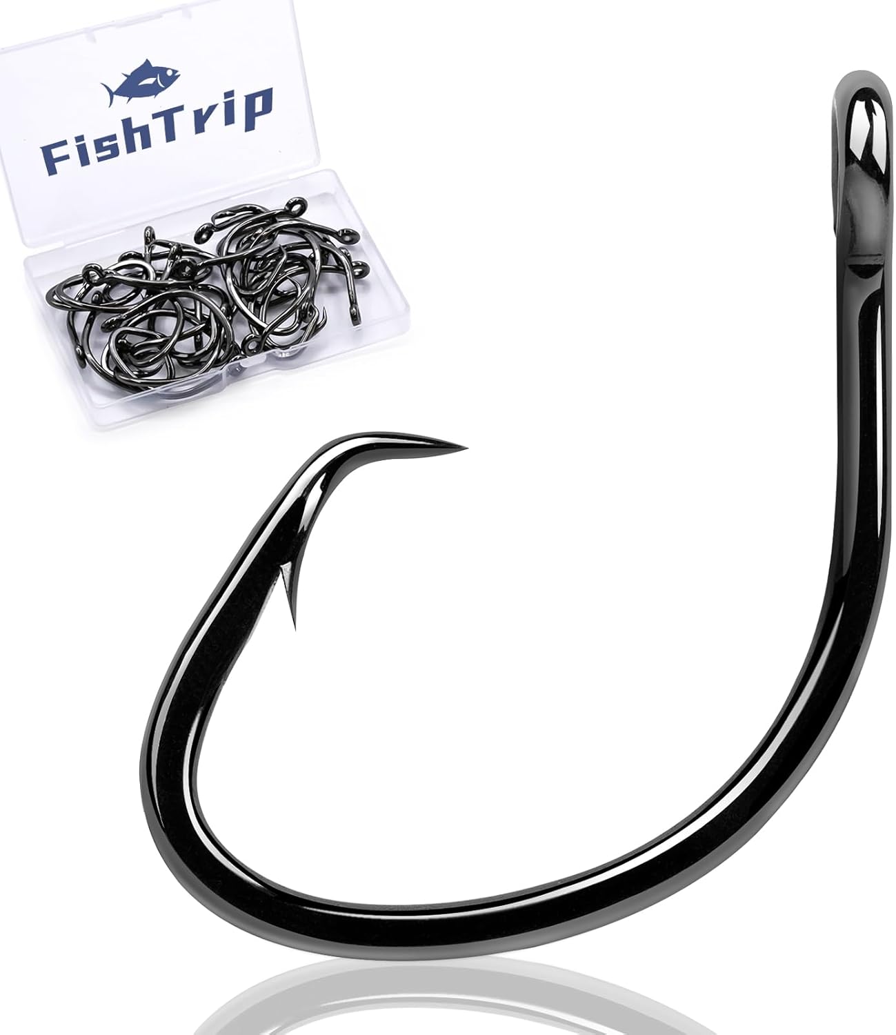 Circle Hooks Saltwater for Catfish - 25pcs Offset 3X Strong Fishing Hook Wide Gap for Live Bait,Size 2 1 1/0 2/0 3/0 4/0 5/0 6/0 7/0 8/0 9/0 10/0 12/0