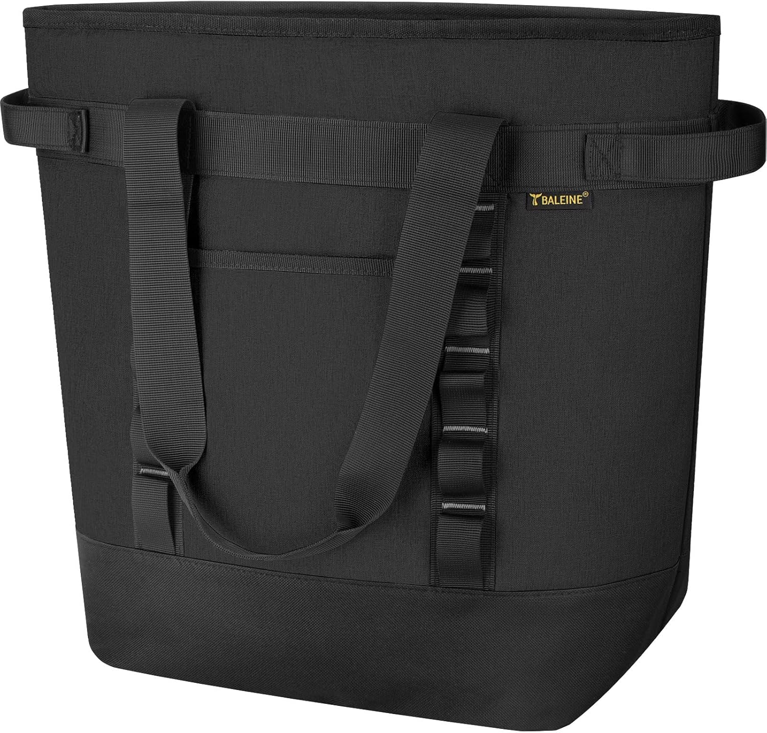 BALEINE Large 45-Can Cooler Bags Insulated, PEVA Soft Cooler Tote Bag, Insulated Grocery Bags with Zippered Top (10.5 Gallon, Black)