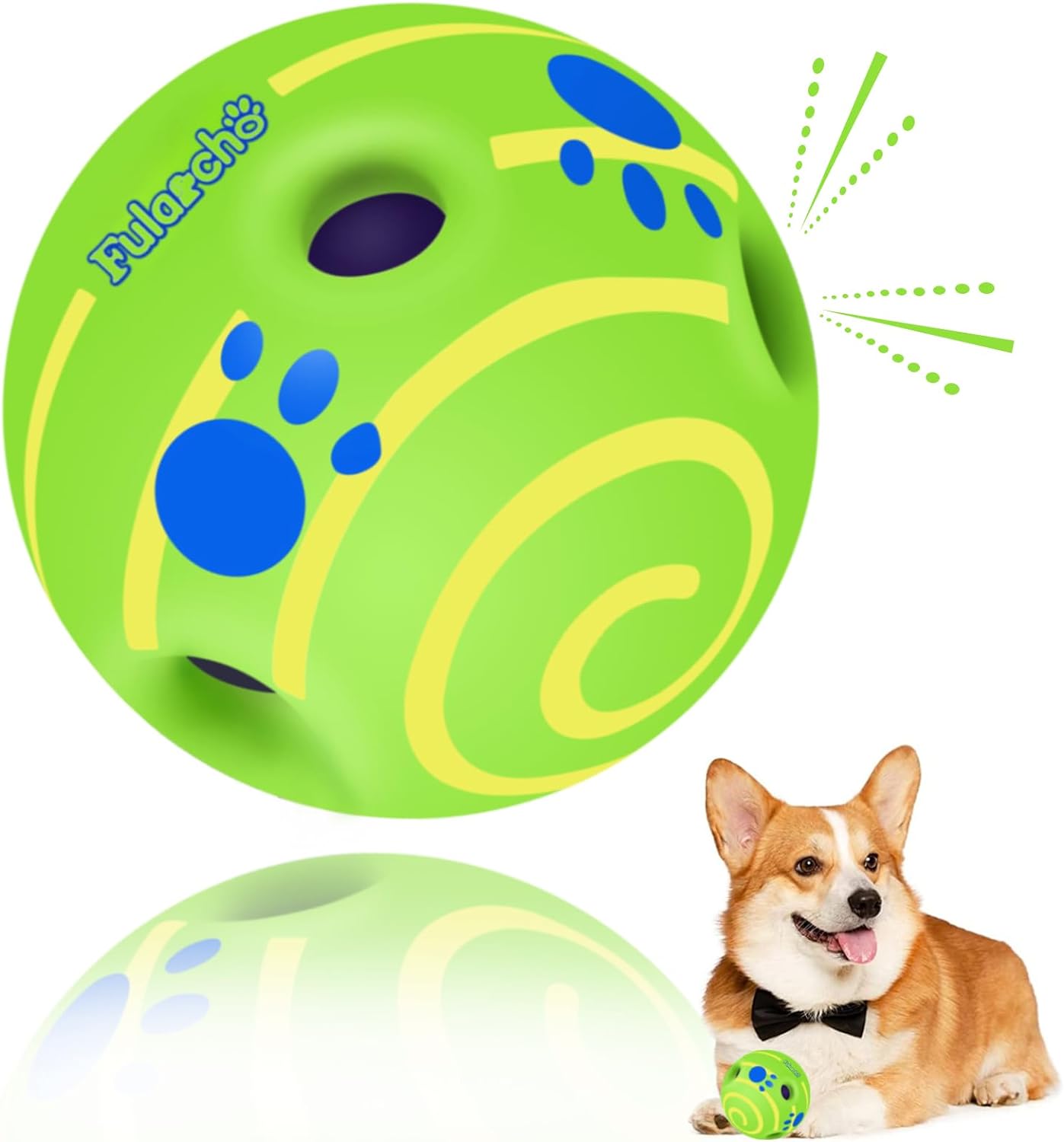 PAEYOOR Wobble Giggle Ball for Dogs, Wiggle Ball Dog Toy, Interactive Dog Toys for Small/Medium/Large Dogs, Fun Giggle Sounds When Rolled or Shaken Perfect Dog Gift-5.1 inch