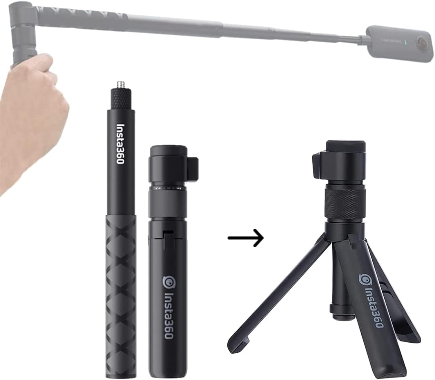 Handheld Camera Selfie Stick and Tripod for Insta360 Bullet Time Bundle,Compatible with Insta360 X3/ One X2/One RS/One R/One Accessories