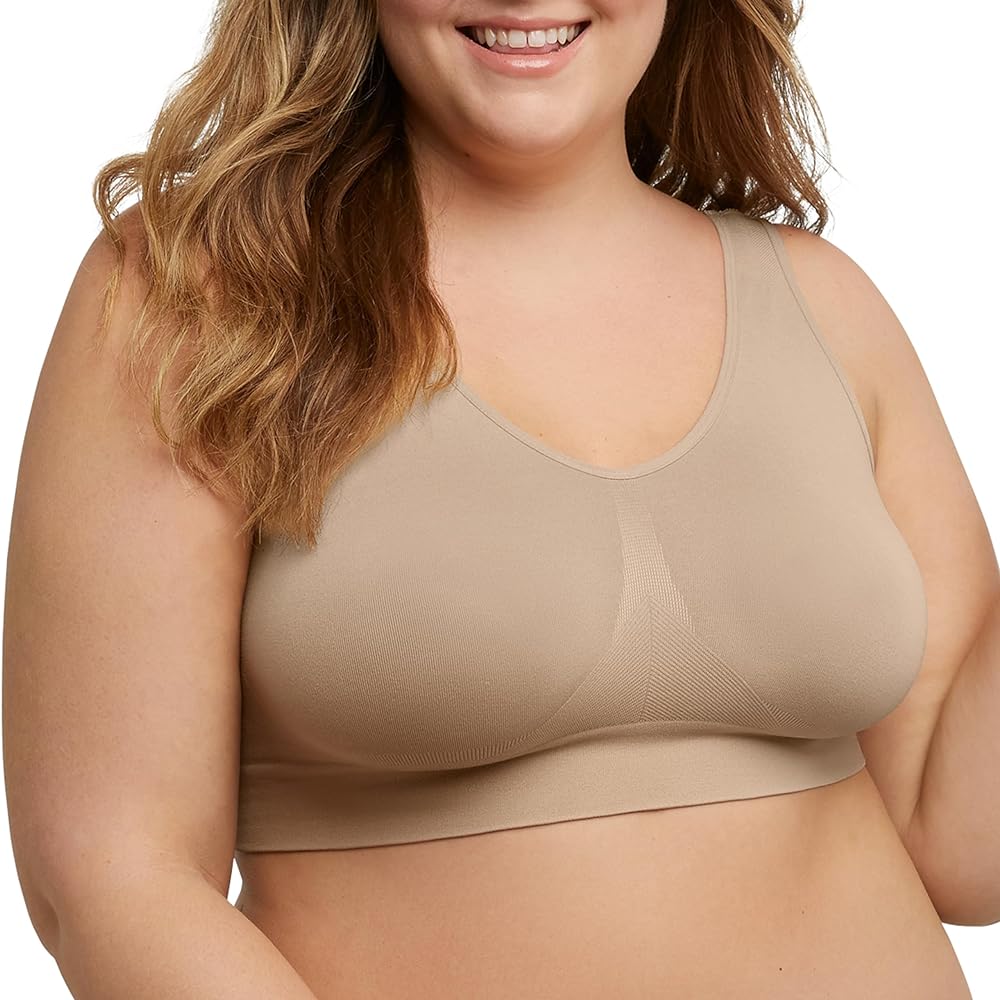 This is super comfortable and so far has held up in the wash (I machine wash in a lingerie bag and hang dry). I wear it at night and around the house. It doesn't have enough support for me to feel comfortable wearing it outside the house, but that is not the fault of this bra - at my size, no bra of this relaxed style can give that level of support, and I didn't buy it for that.My only problem is that the sizing seems off. In a normal bra, I wear about a 46H, which isn't even on the sizing chart for this bra. So I ordered a 4X, expecting that the band would be slightly loose but I might get some cup spillover. In fact the cups fit well, and the band is comfortable, but it is a little big, because sometimes at night everything escapes out the bottom and I wake up with the band hovering uselessly above. It's so comfy I'm keeping it, but I decided to try a 3X as well. I thought it might be a little tight, but I can't even put it on! The band is over 4 inches smaller, which seems like a huge jump for one size.In the photo you can see the gray 4X (which I've had about six weeks and washed 3-4 times so it shouldn't be stretched out yet) is almost 33" at the band, while the beige 3X is no more than 28".
