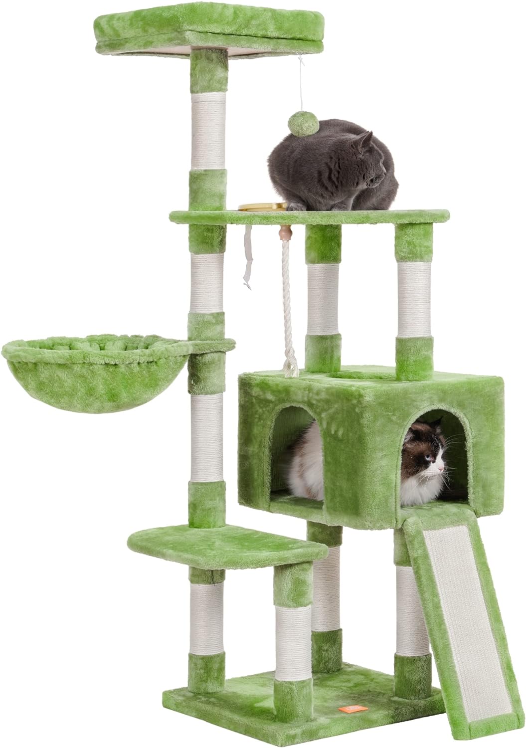 We recently got two new little kitties, and needed a cat tree for them to keep in our living room. A lot of the ones online were super expensive, ranging from $100-$215 online! We found this one on Amazon that seemed to have pretty good reviews, and decided to test our luck. I was originally a little suspicious of buying something this big online, but it shipped very well and the instructions were very clear. We've had it for about a month now, and is holding up super well! Our cats are about 6-