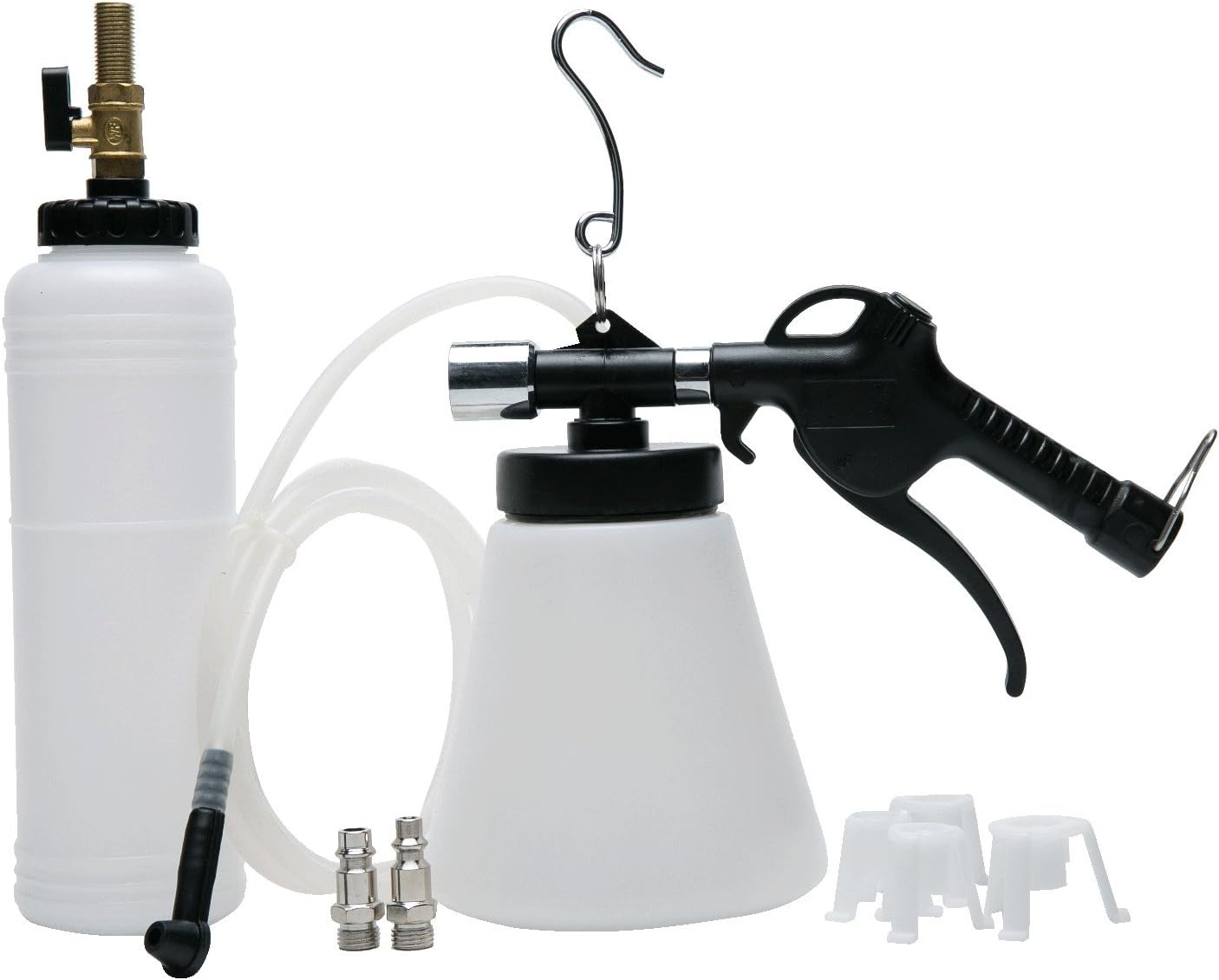 8milelake Pneumatic Brake Fluid Bleeder Tool with 4 Master Cylinder Adapters 90-120 PSI