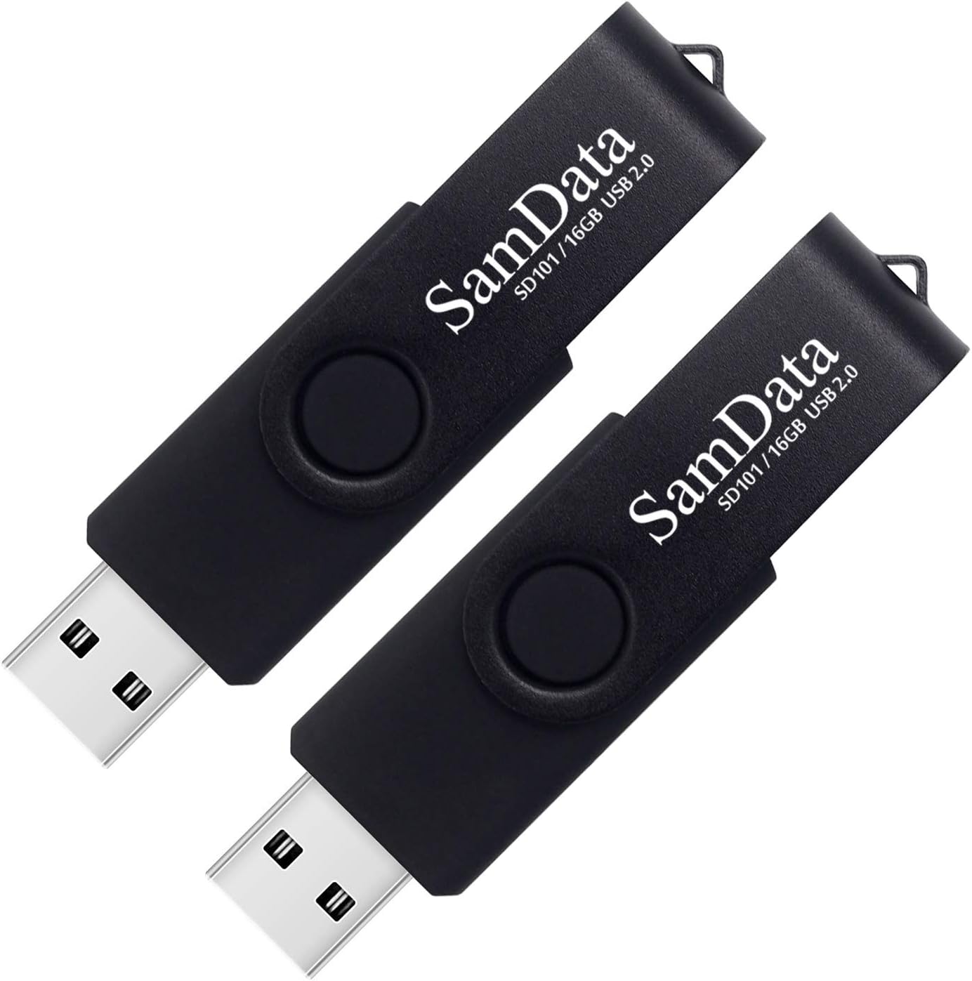 16GB USB Flash Drives 2 Pack 16GB Thumb Drives Memory Stick Jump Drive with LED Light for Storage and Backup (2 Pack Black)