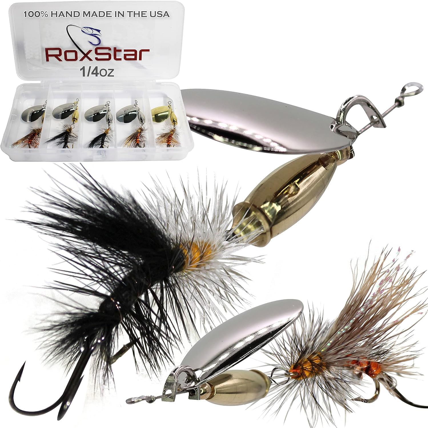 RoxStar Fly Strikers Proven Nationwide to Out-Fish Any Spinner | Hand-Tied in The USA | Most Versatile Fishing Spinner Ever! Trout, Bass, Steelhead | Stop Fishing - Start Catching