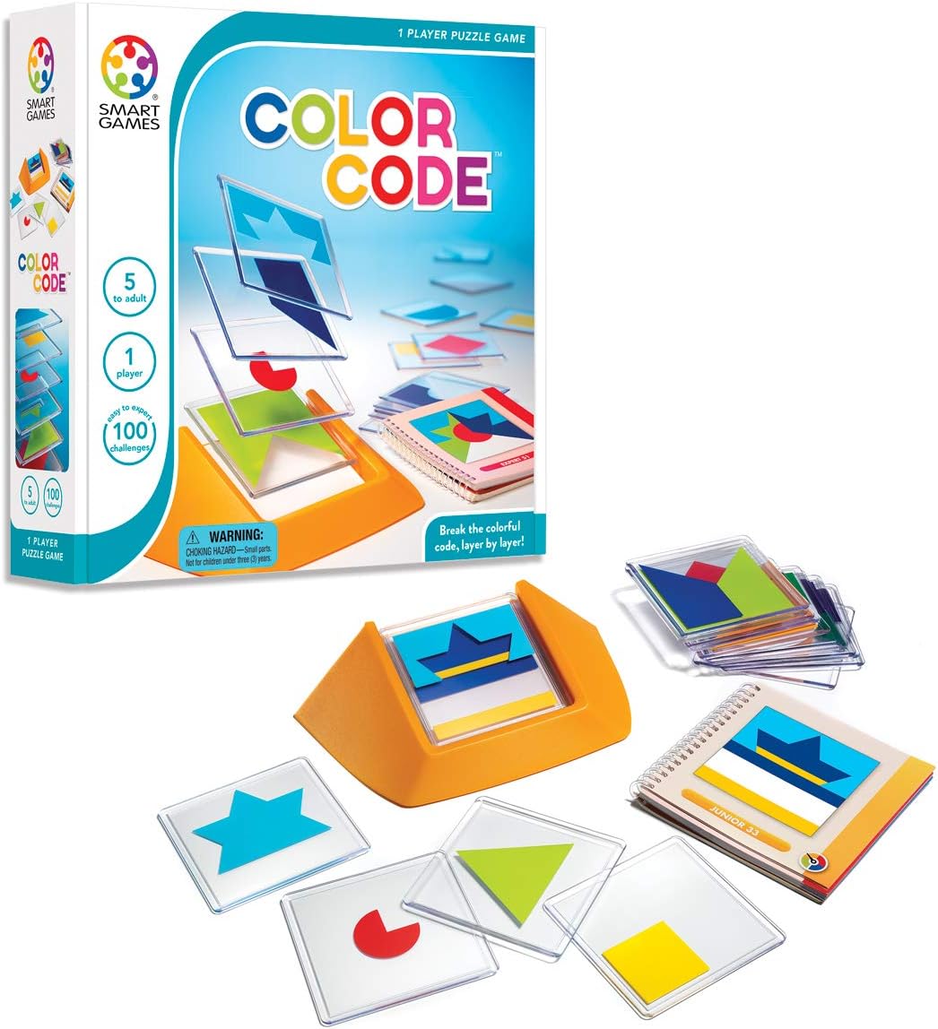 SmartGames Color Code Cognitive Skill-Building Puzzle Game Featuring 100 Challenges for Ages 5 - Adult