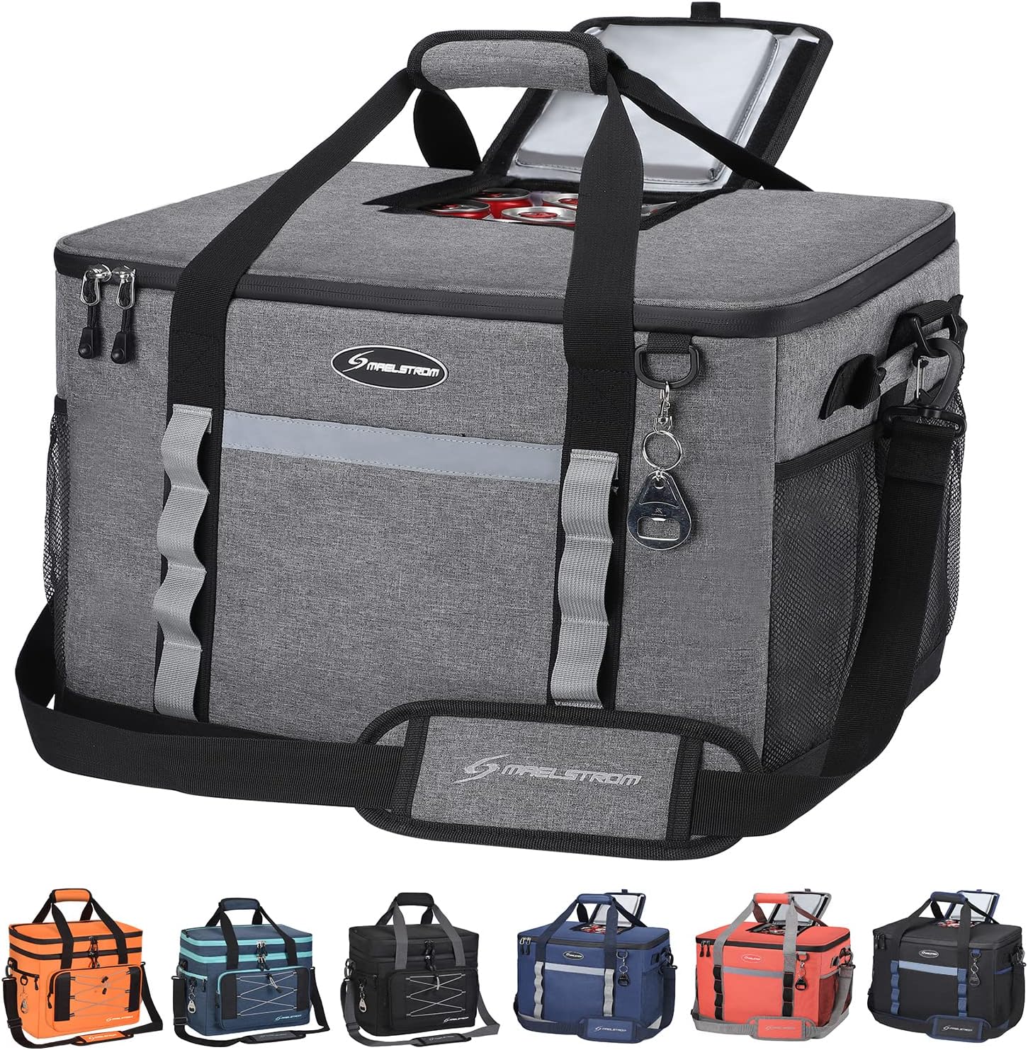 Maelstrom Soft Cooler Bag,Collapsible Soft Sided Cooler,24/30/60/75 Cans Beach Cooler,Ice Chest,Large Leakproof Camping Cooler,Portable Travel Cooler for Grocery Shopping,Camping,Road Trips