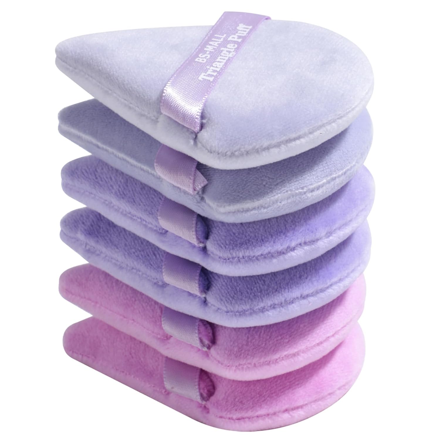 BS-MALL BS-MALL Triangle Powder Puff Face Makeup Sponge Soft Triangle Powder Puffs for Loose Powder Body Powder Cosmetic Foundation Sponge Pack of 7 (C-Purple)