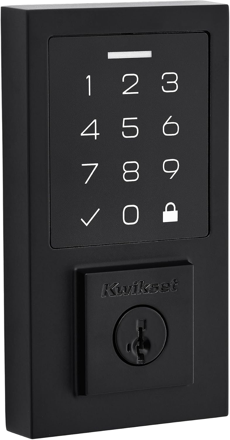 Kwikset SmartCode 270 Keyless Electronic Contemporary Touchpad Deadbolt, Auto Door Lock, SmartKey Re-Key Security, Matte Black