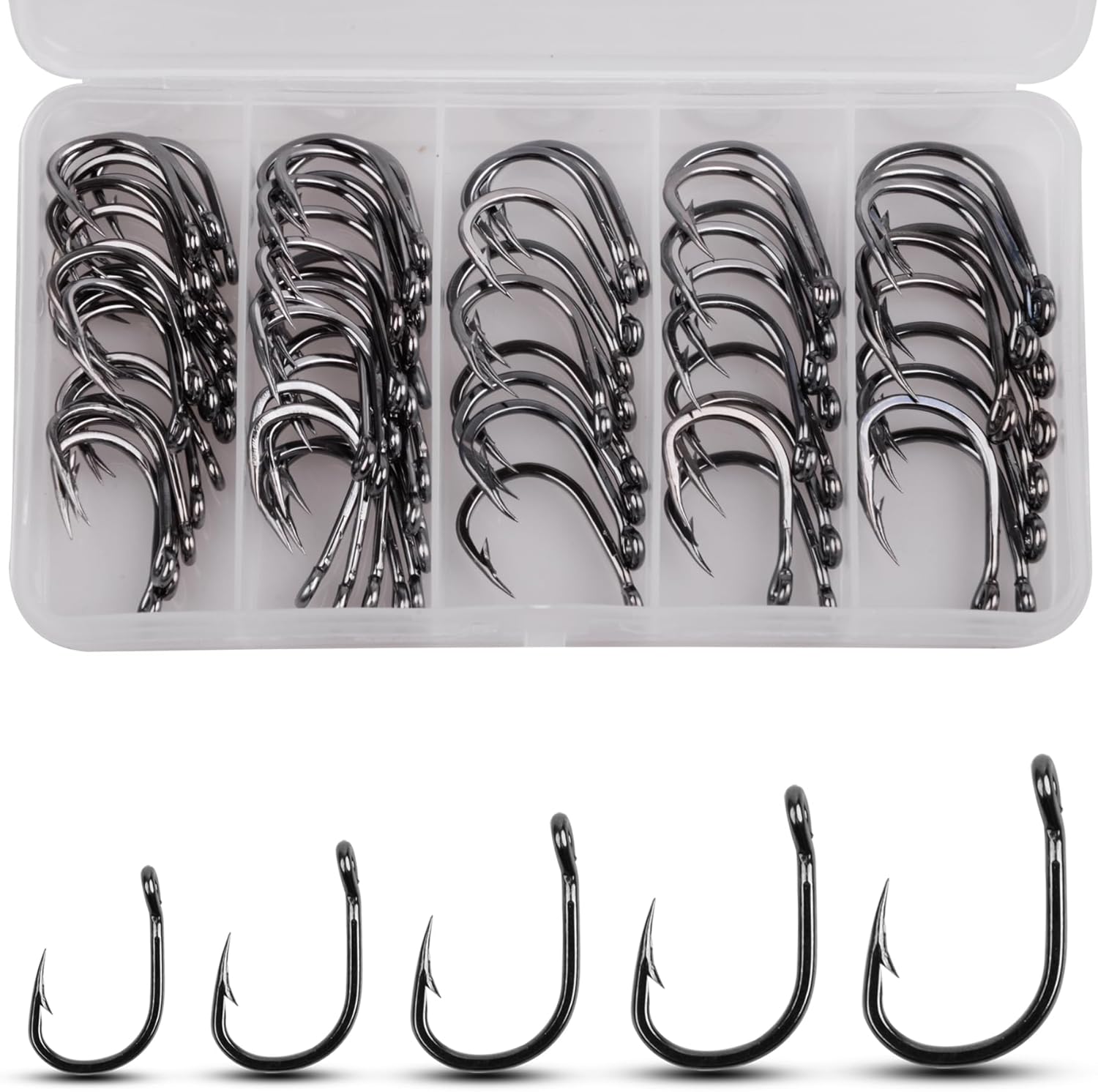 Fishing Live Bait Hooks 2X Strong Stainless Steel Fishing Hooks Saltwater Super Sharp Bait Fish Hooks Freshwater Circle Hooks