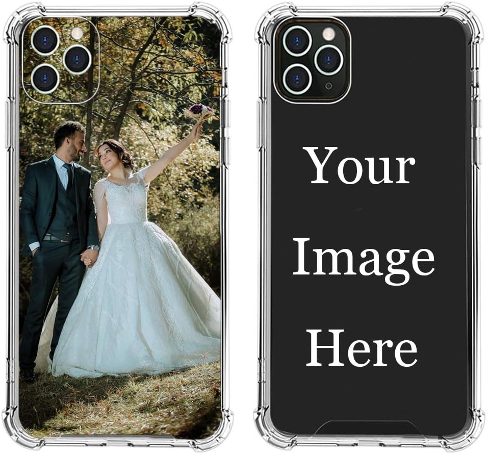 LYLBFOF Personalized Custom Phone Case for iPhone 15 14 12 13 11 Pro Max Plus XR X Xs Max Anti-Scratch Shock-Resistant Soft Protective TPU Design Your Own Personalized Picture Photo Case Clear