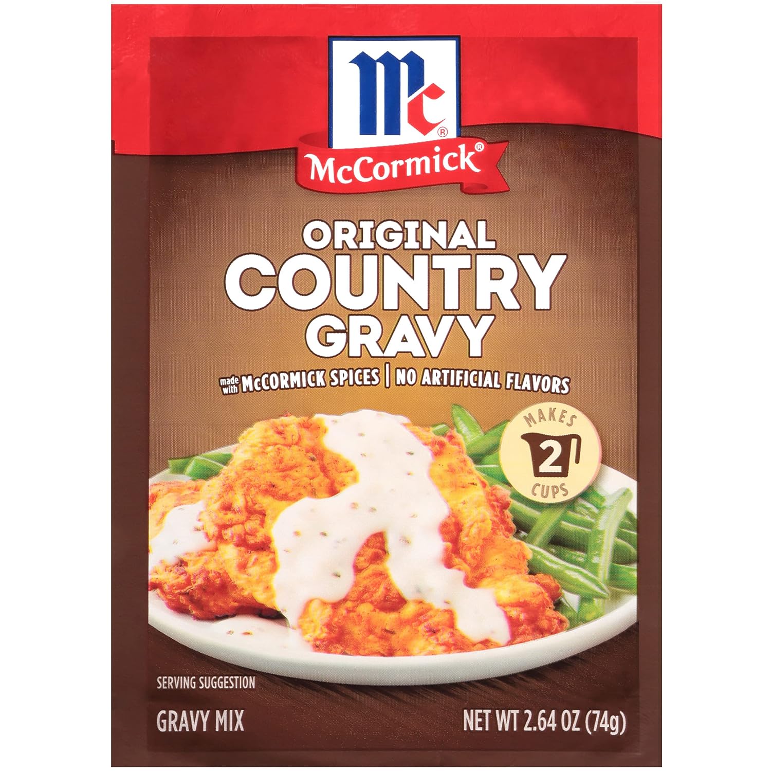 I make this gravy with chicken broth and add generous pepper a bit of garlic and onion powder. Virtually tastes like scratch country gravy. Mix Gravy powder with cool liquid. I use an immersion blender. Water is ok, but the broth is another level of good.