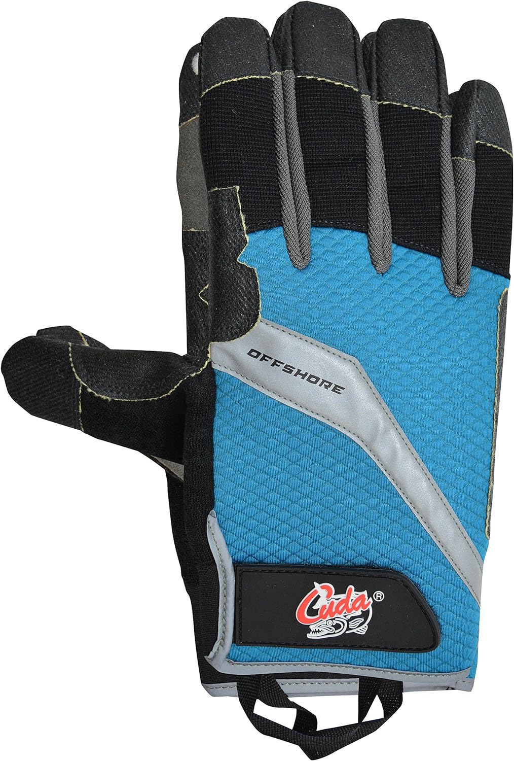 CUDA Offshore Durable Velcro Secured Water Repellent Fishing Gloves with Cut Resistant Padded Palms, Thumb and Index Finger Touchscreen Control