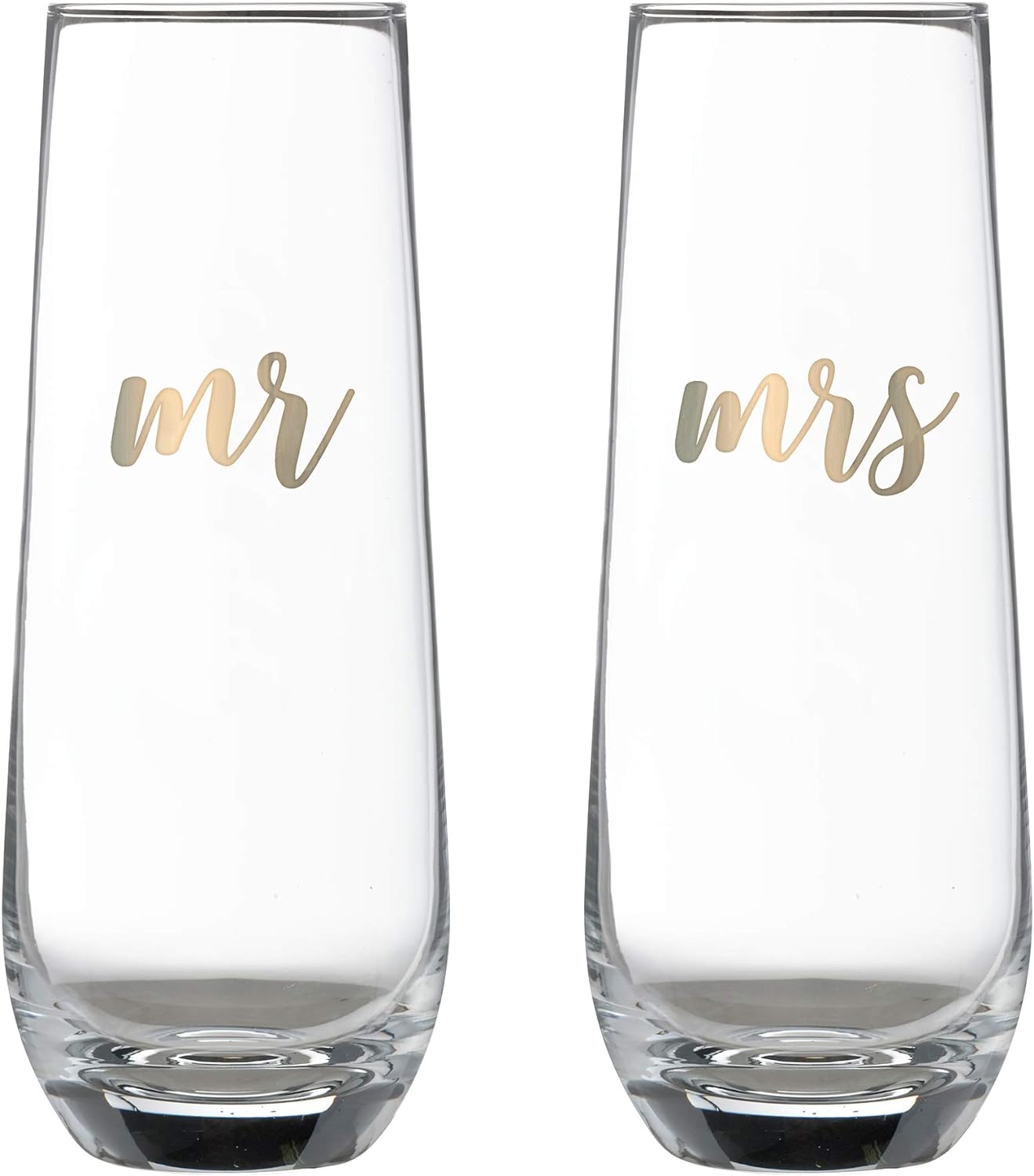 Lillian Rose Mrs Champagne Glass Set, 2 Count (Pack of 1), Clear