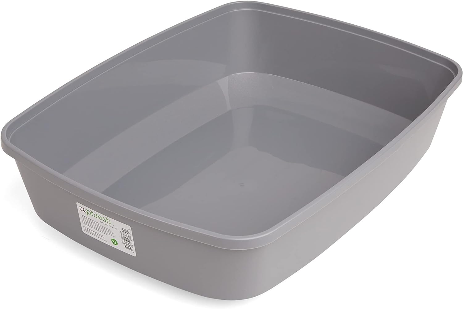 So Phresh Gray Open Cat Litter Box, X-Large, 22.5" L X 17" W X 5.4" H