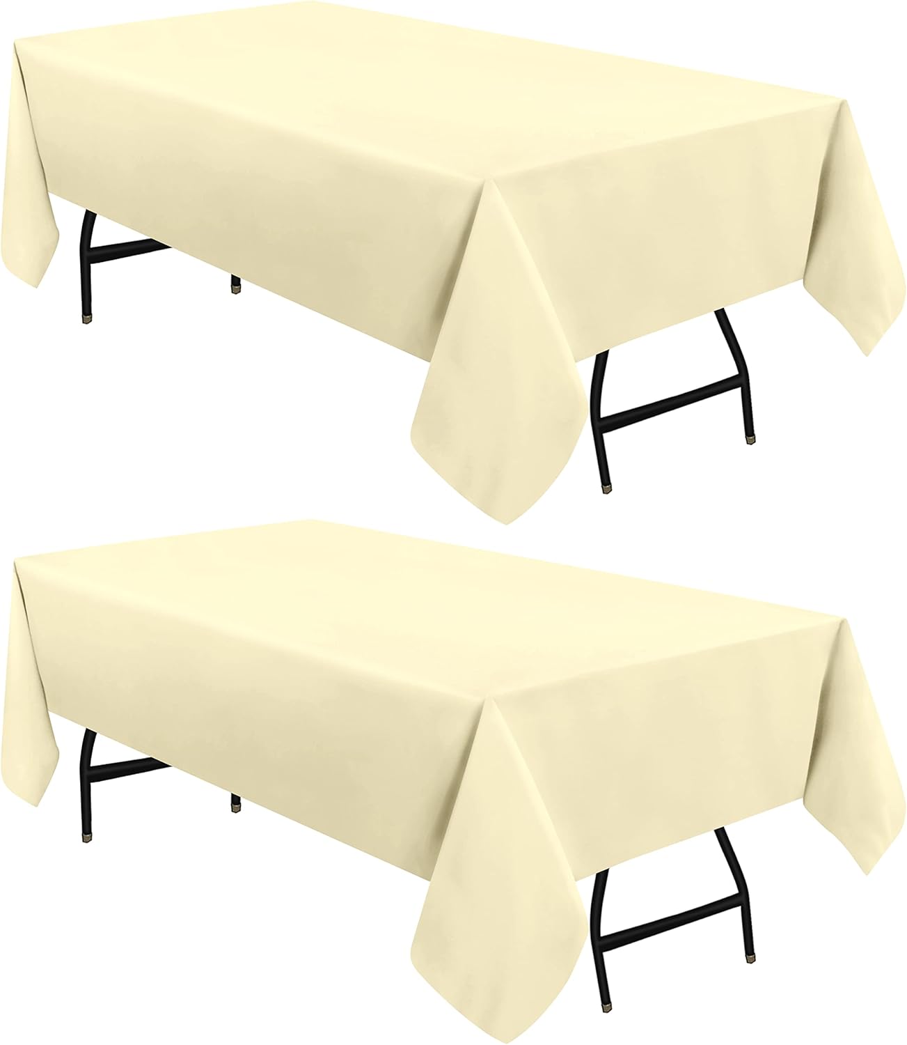 Utopia Kitchen Rectangle Table Cloth 12 Pack [60x84 Inches, Ivory] Tablecloth Polyester Cover Washable Fabric