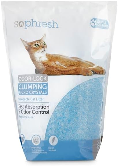 So Phresh Scoopable Odor-Lock Clumping Micro Crystal Cat Litter in Blue Silica, 8 lbs.