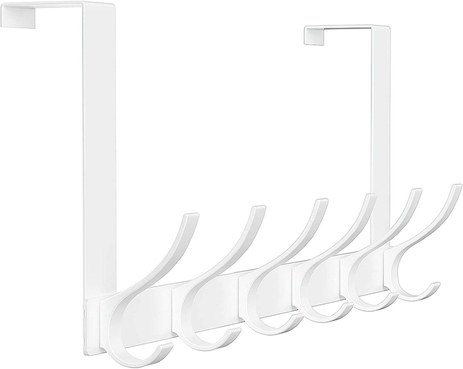 Over The Door Hooks, Sturdy Door Hanger, Large Over The Door Towel Rack with 12 Hooks, Heavy Duty Easy to Install, for Bathroom, BedroomKitchenHanging Towels, Coats (White).