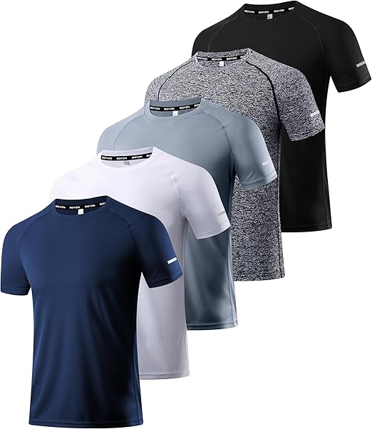 Boyzn 1 or 3 Pack Men' Workout Running Shirts, Dry Fit Moisture Wicking T-Shirts, Sports Gym Athletic Short Sleeve Shirts