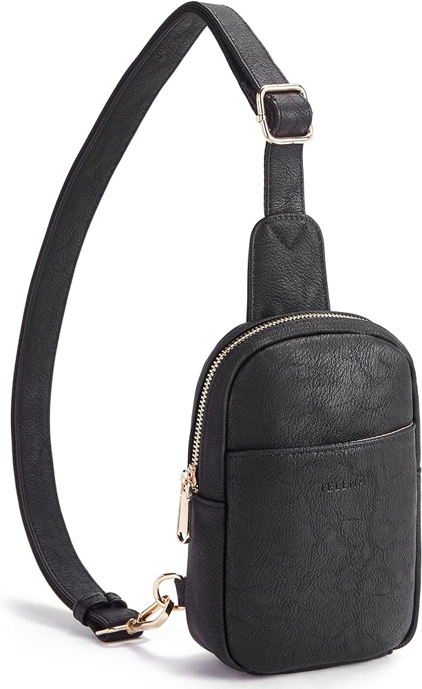 Telena Small Sling Bag for Women Leather Crossbody Fanny Packs Chest Bag for Women