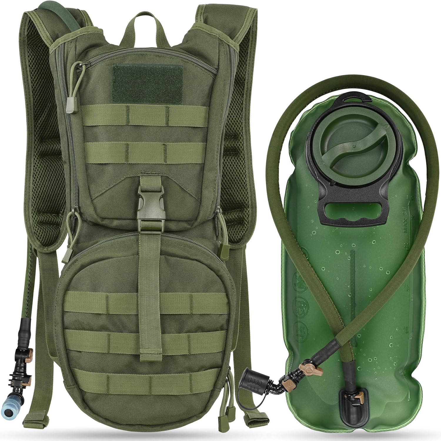 MARCHWAY+Tactical+Molle+Hydration+Pack+Backpack+with+3L+TPU+Water+Bladder%2c+Military+Daypack+for+Cycling%2c+Hiking%2c+Running%2c+Climbing%2c+Hunting%2c+Biking