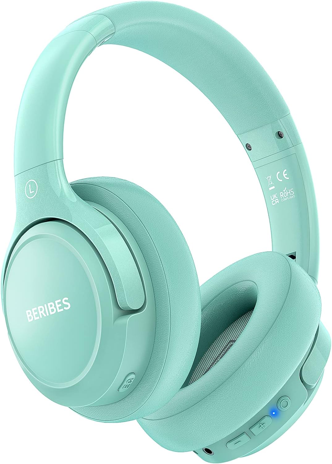 Bluetooth Wireless Headphones Over Ear,BERIBES 65H Playtime and 6 EQ Music Modes with Microphone,HiFi Stereo Foldable Lightweight Headset, Deep Bass for Home Office Cellphone PC Etc.(Green)