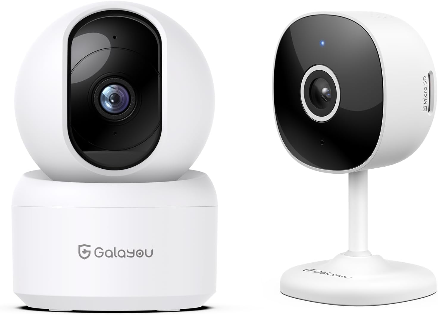 GALAYOU 2K Cameras for Home Security-2.4Ghz WiFi Camera for Pet/Dog/Nanny/Baby Monitoring with 2-Way Audio, 24/7 SD Card Storage, Night Vision, Smart Siren with Phone App, Works with Alexa/Google Home