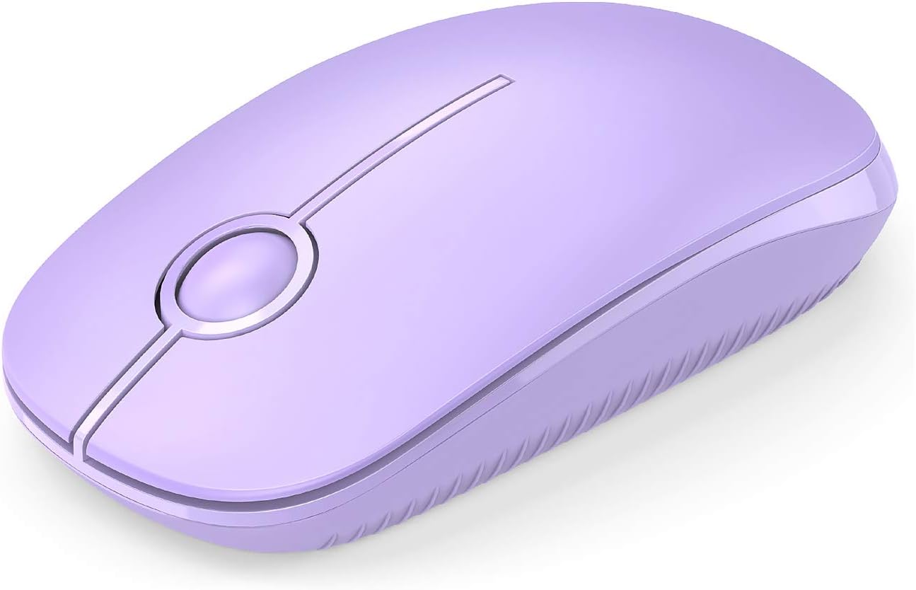 VssoPlor Wireless Mouse, 2.4G Slim Portable Computer Mice with Nano Receiver for Notebook, PC, Laptop, Computer (Light Purple)