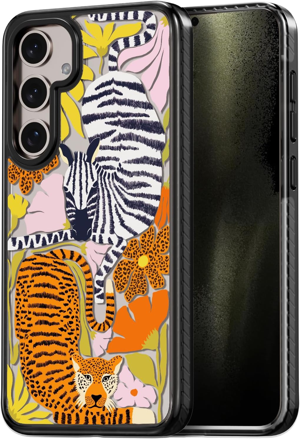 Compatible for Samsung Galaxy S24 Plus Case Cute Aesthetic - Fashion Funny Africa Print Cover - Durable Shockproof Protective Phone Case 6.7 Black