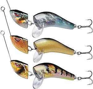 TRUSCEND Craz Crankbait Fishing Lures Saltwater Freshwater, 5 Unique Style: Flexible Stainless Bill, Chattering, Sinking, Suspending, Diving Jointed Crankbait, Amazing Bass Pike Salmon Lure