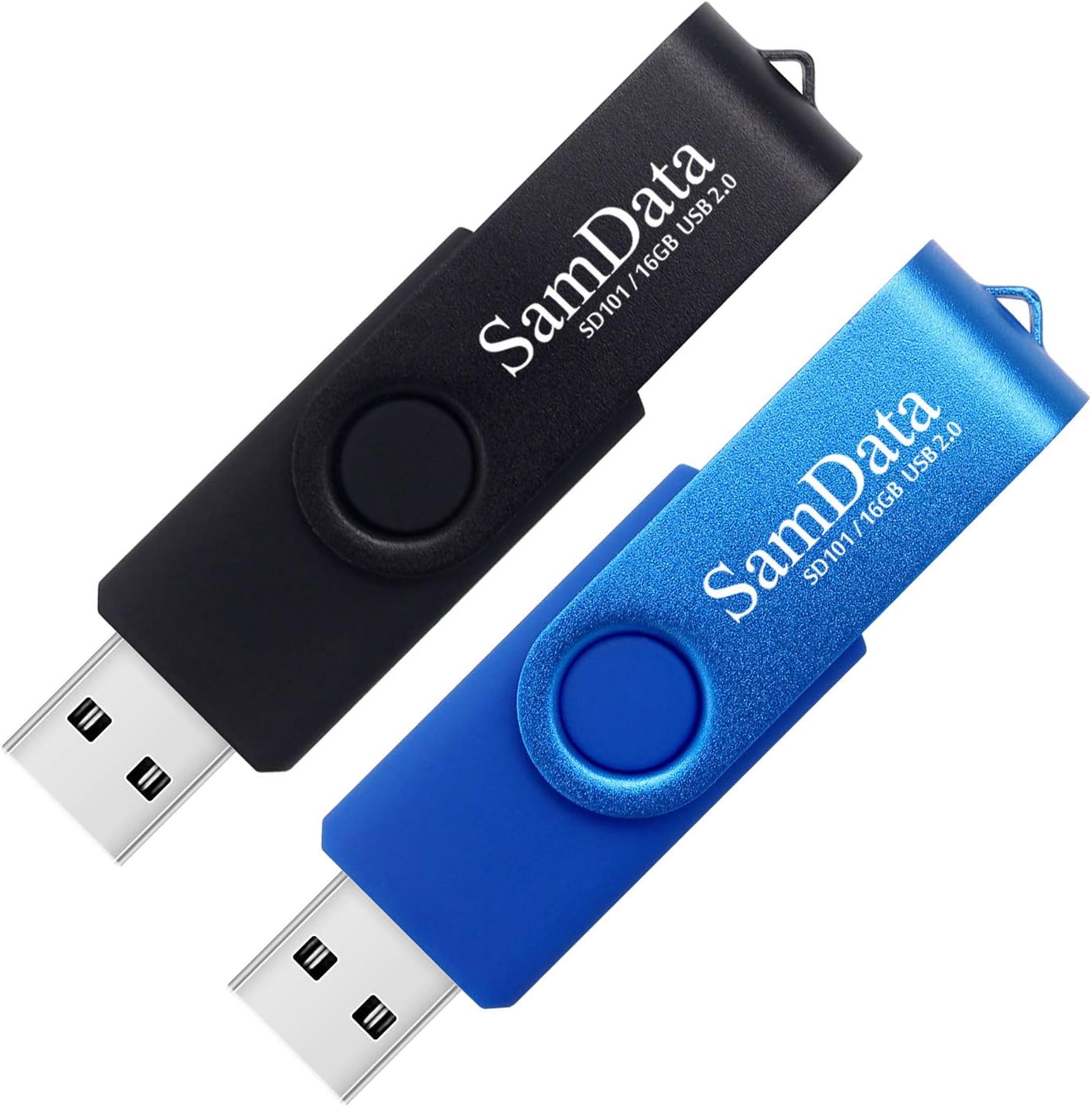 16GB USB Flash Drives 2 Pack 16GB Thumb Drives Memory Stick Jump Drive with LED Light for Storage and Backup (2 Colors: Black Blue)